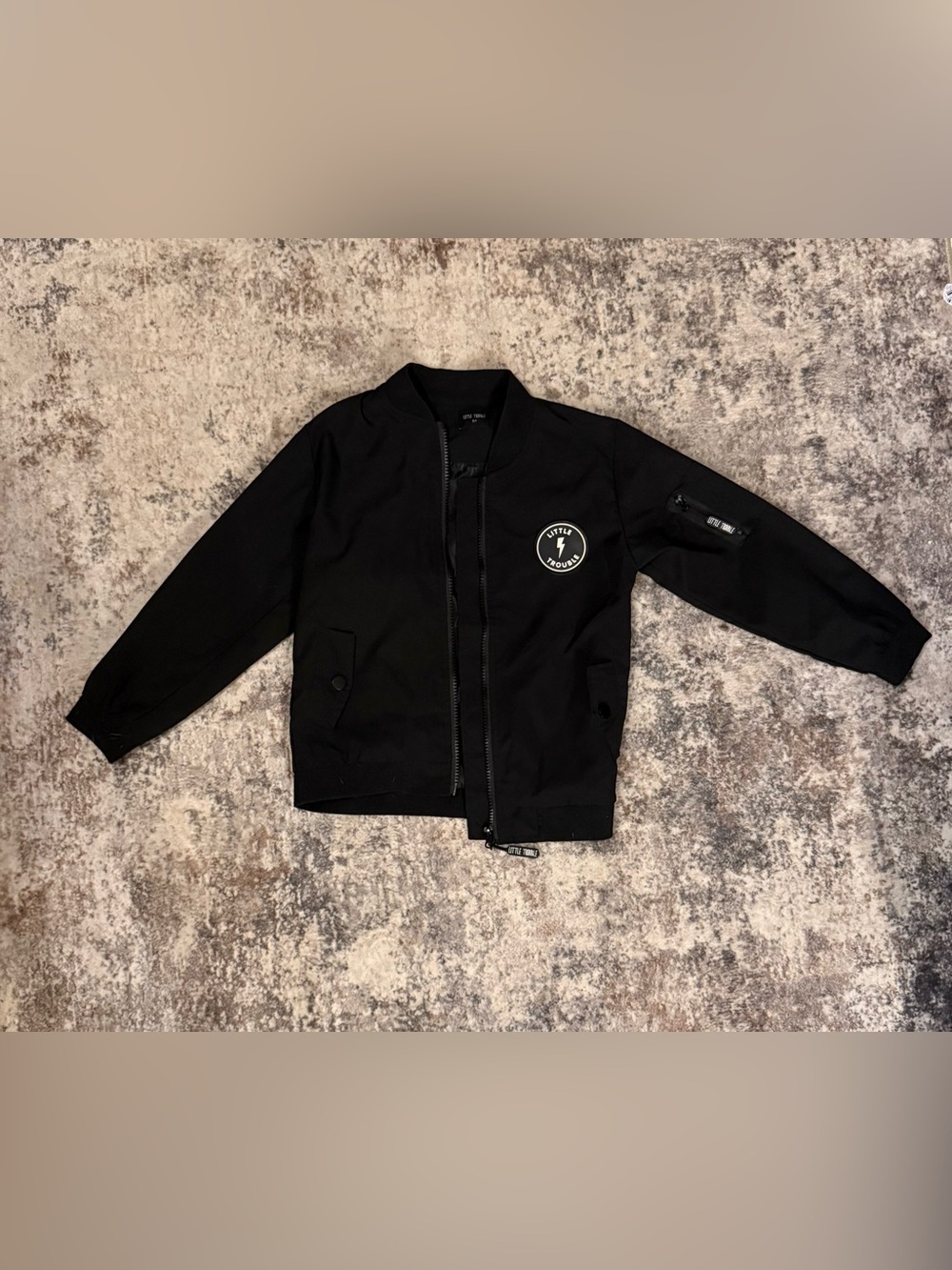 Boys little trouble Black Bomber Jacket